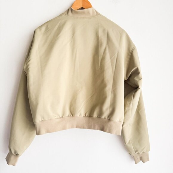 Gymshark Essential Bomber Jacket Light Beige M - Picture 3 of 5